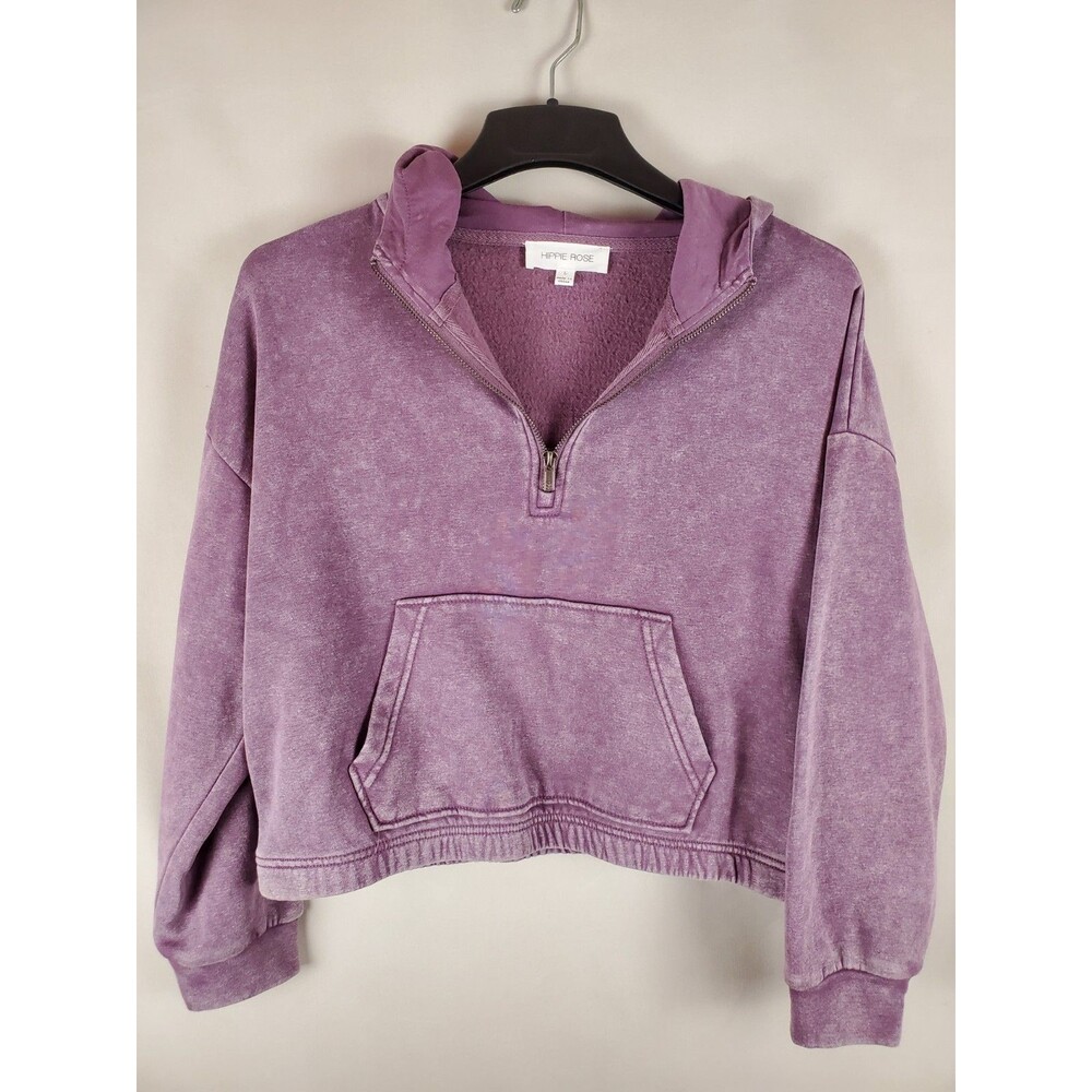 Hippie Rose Cropped Hoodie Size Large